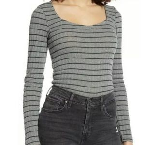PST by Project Social T Women's Charcoal and Black Kimora Sweetheart Top.